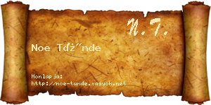Noe Tünde névjegykártya